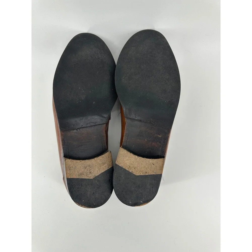 Johnston Murphy Brown Tassel Loafers Braided‎ Detail Made in Italy Dress Shoes